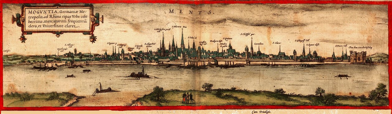 マインツの眺め、1572年 作： ゲオルグブラウンとフランツホーゲンベルク