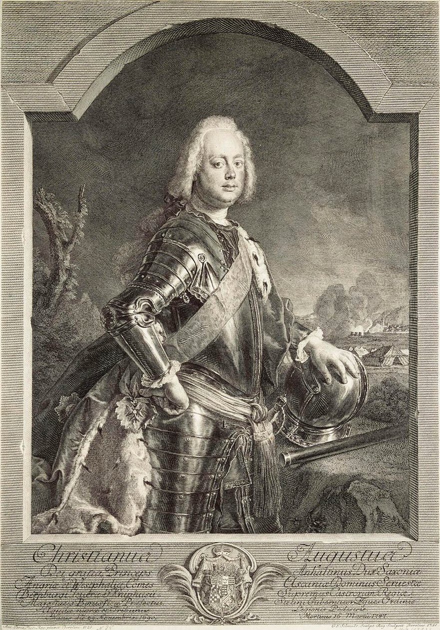 クリスチャン アウグストの肖像、アンハルト ツェルブスト公 1690 ～ 1747 年、1750 年。 作： Georg Freidrich Schmidt