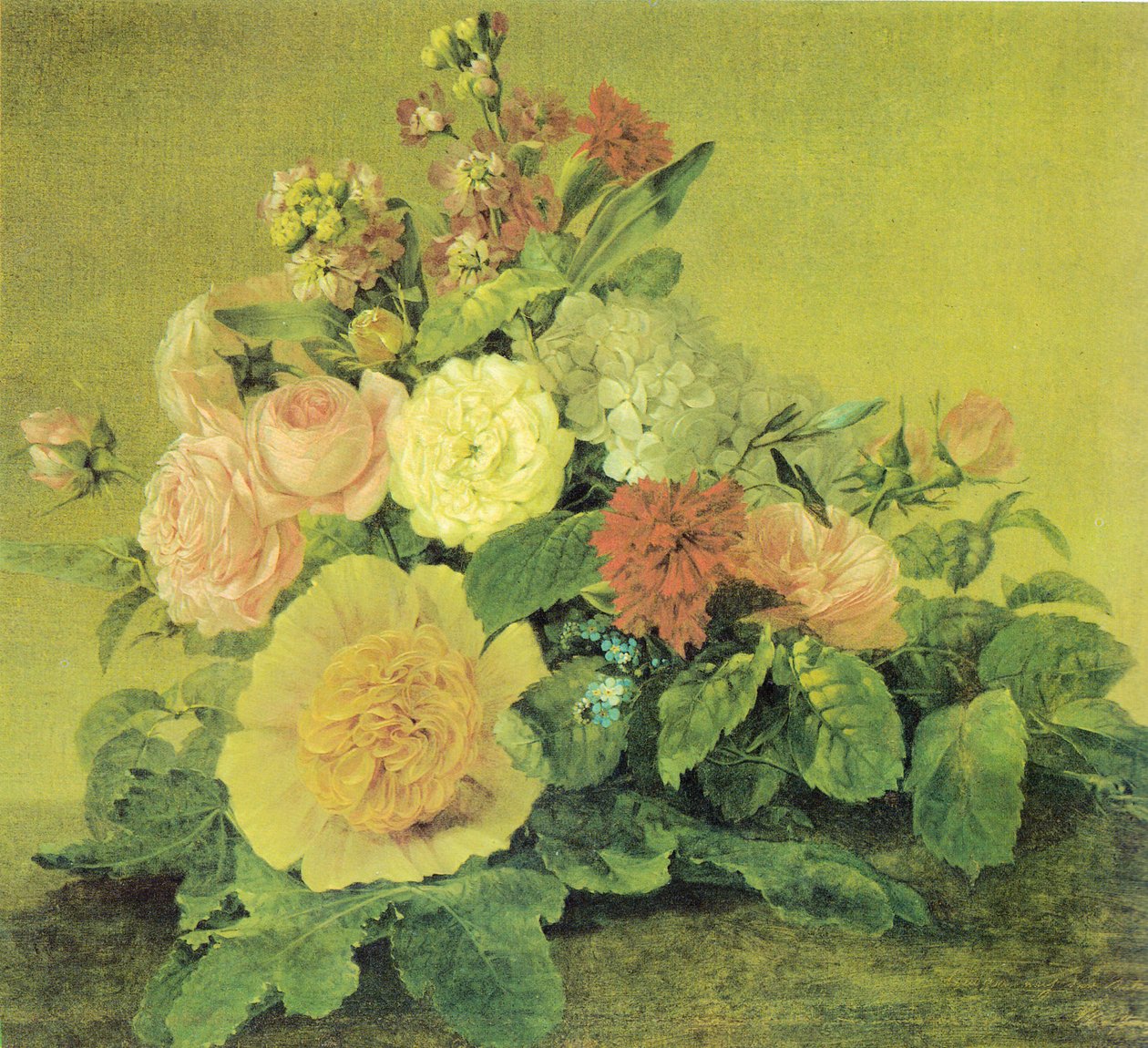 ドイツ語：Blumenstillleben 花のある静物 作： ゲオルク・フリードリヒ・ケルスティング
