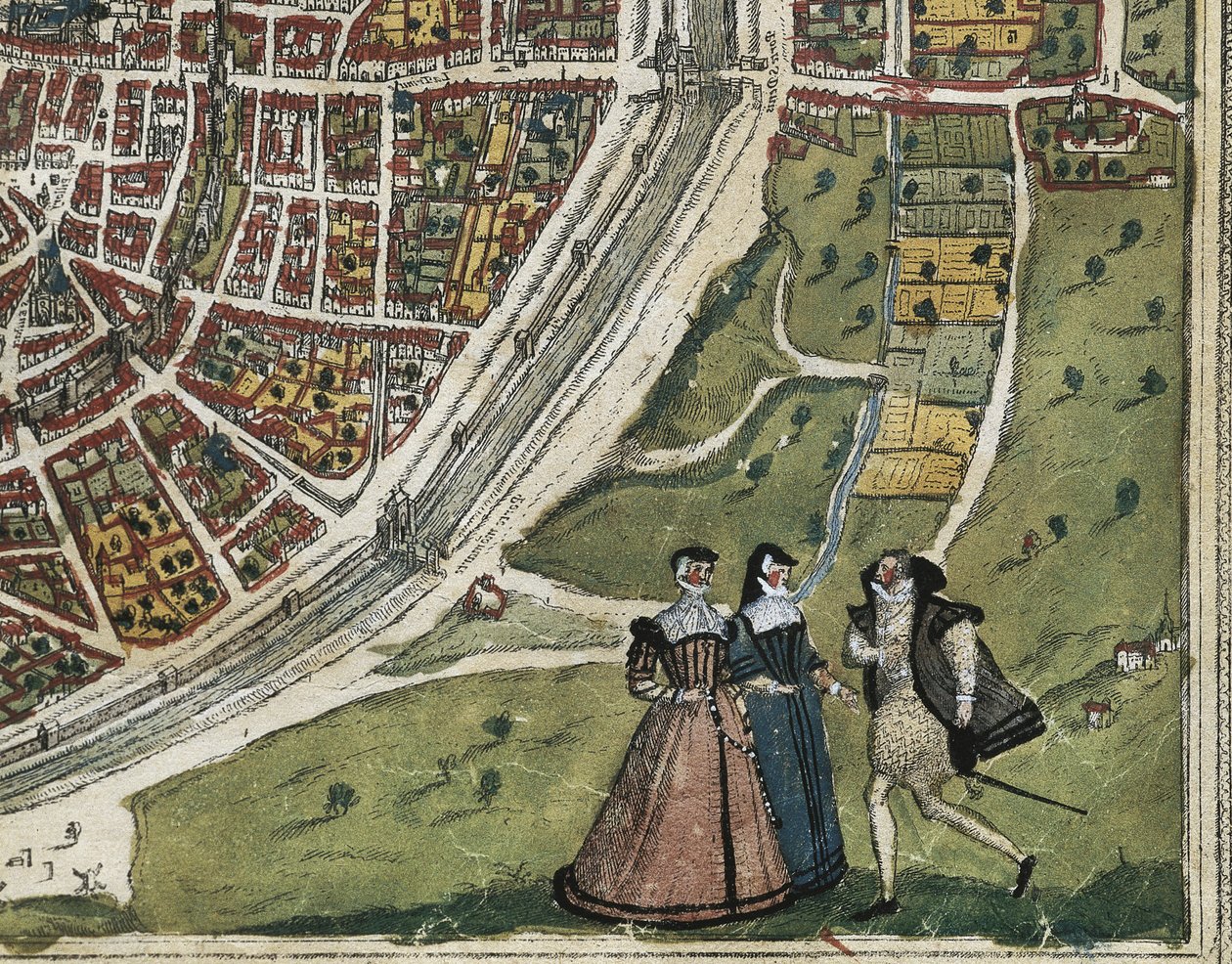 ブラウン，ジョージ（1541-1622）。オルテリウス，アブラハム（1527-1598）。HOGENBERG, Franz (1535-1590).1572-1617 パリ（1572年）。左下詳細。エッチング。スペイン. カスティーリャとレオン.サラマンカ.サラマンカ大学 作： ゲオルク・ホーゲンベルク・フランツ (1535 90) & オルテリウス・アブラハム (1527 98) ブラウン
