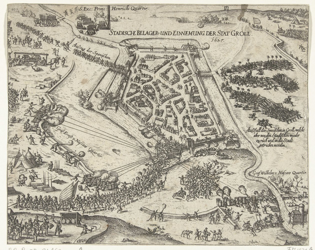 フレデリック・ヘンドリックによるグロール包囲戦、1627年 Stadische belager- und einnemung der stat Groll. 1627 (オブジェクトのタイトル) 作： ゲオルク・ケラー
