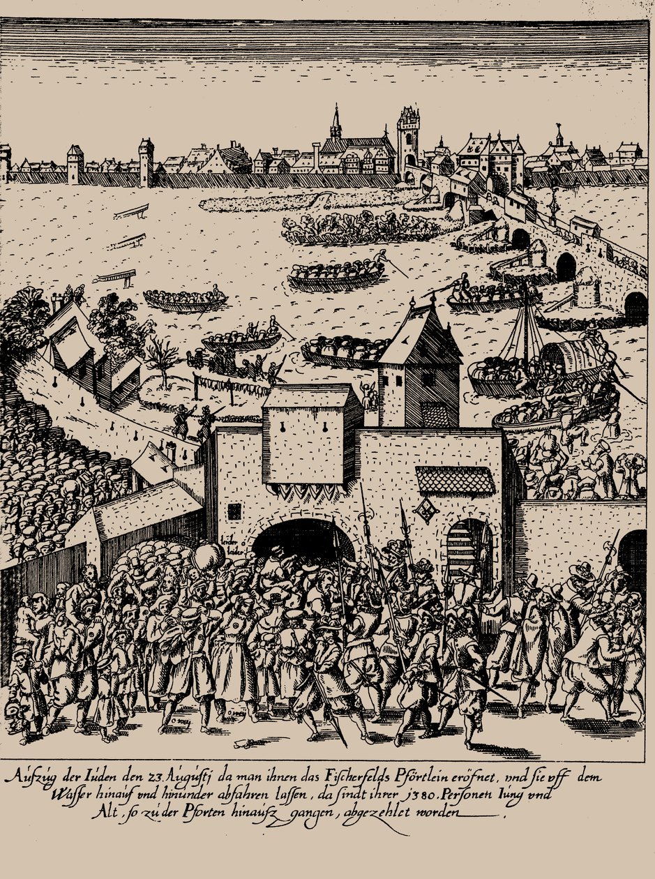 フェットミルヒ・ライジング。 1614 年 8 月 23 日のフランクフルトからのユダヤ人の追放、c. 1616-1617。 作： ゲオルク・ケラー