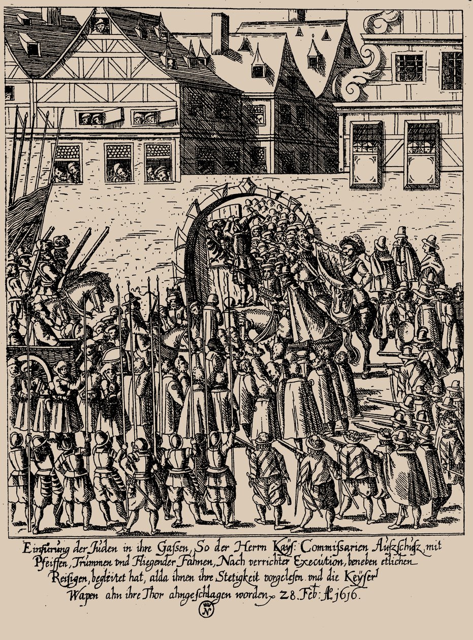 フェットミルヒ・ライジング。 1616 年 2 月 28 日のフランクフルトでのユダヤ人の再導入、c. 1616-1617。 作： ゲオルク・ケラー