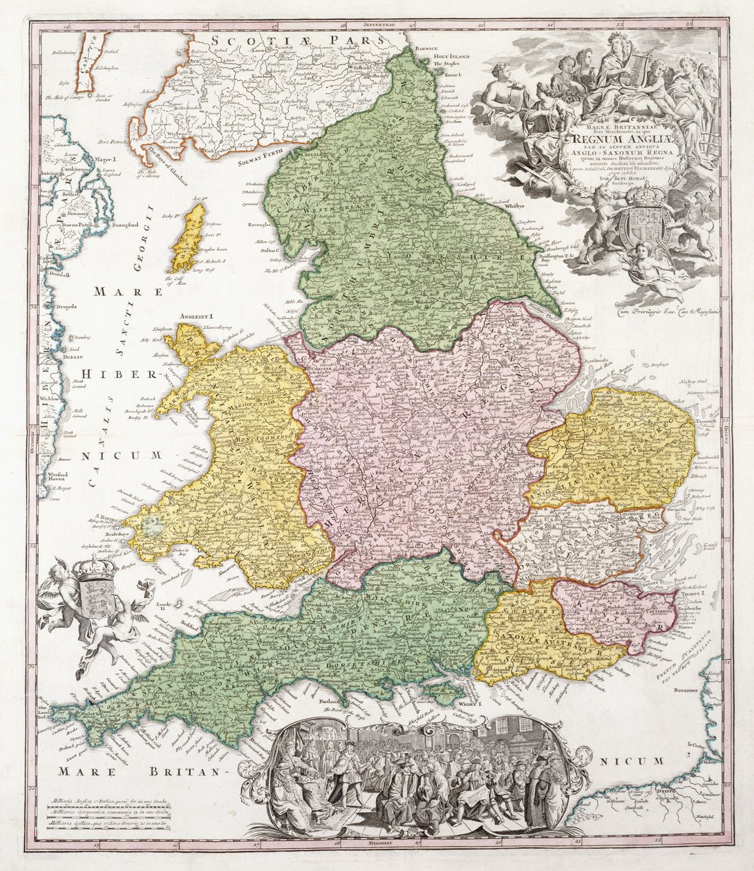 イギリスの地図、1760 作： ゲオルク・マシュー・セッター