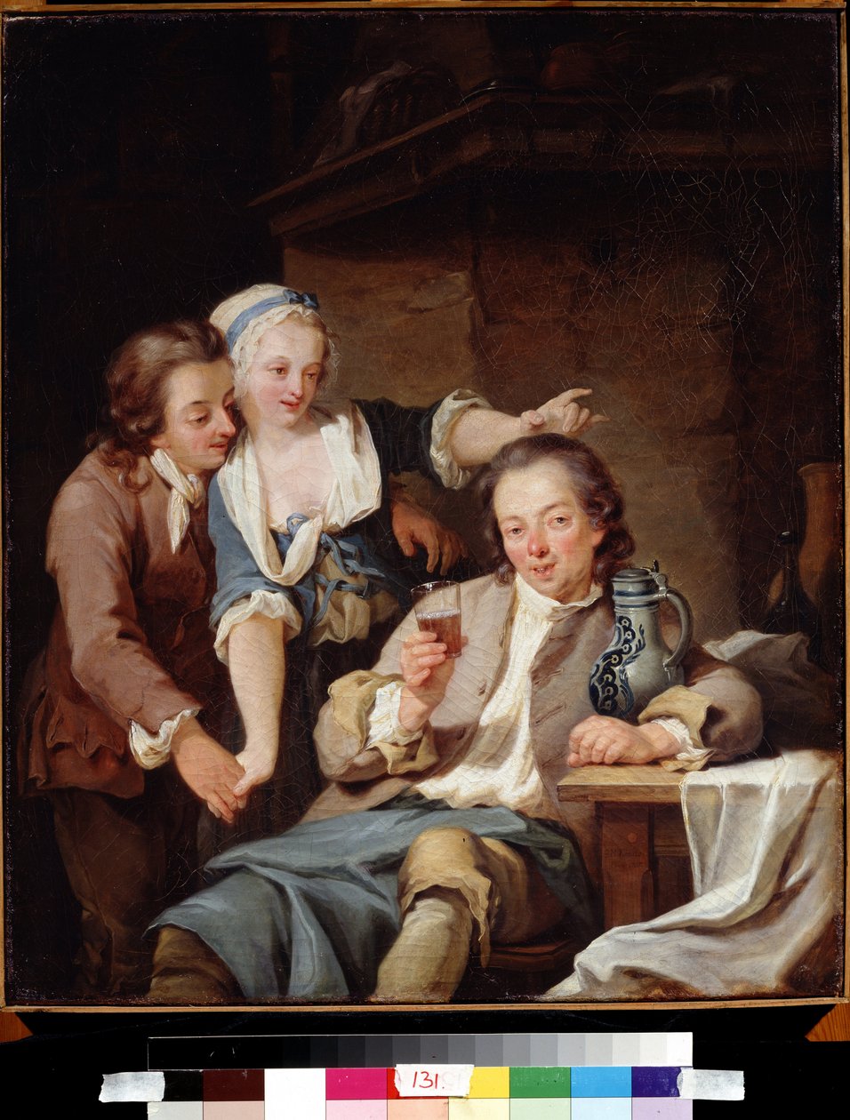 マリトロンペ（ワインと愛）。 だまされた夫 (ワインと愛)。 Georg Melchior Kraus（1737-1806）による絵画 作： ゲオルク・メルヒオール・クラウス