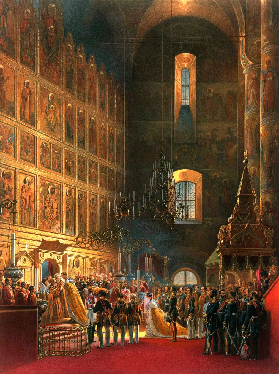 1856年、モスクワのロシア皇帝アレクサンドル2世の油塗り。 作： ゲオルグ・ウィルヘルム・ティム