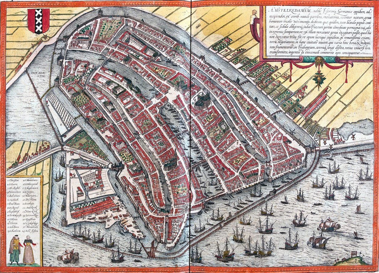 オランダ、アムステルダム 作： ゲオルクとホーゲンベルク フランツ (1535-90) ブラウン