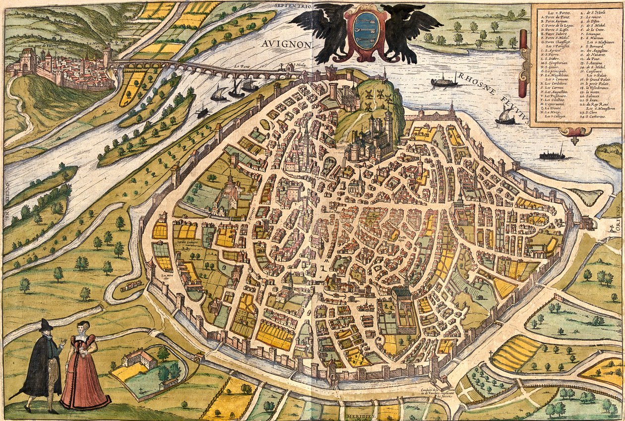 フランス、アヴィニョン 作： ゲオルクとホーゲンベルク フランツ (1535-90) ブラウン