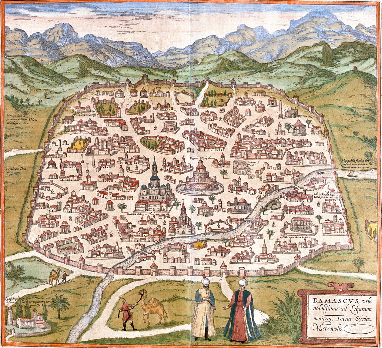 シリア、ダマスカス 作： ゲオルクとホーゲンベルク フランツ (1535-90) ブラウン