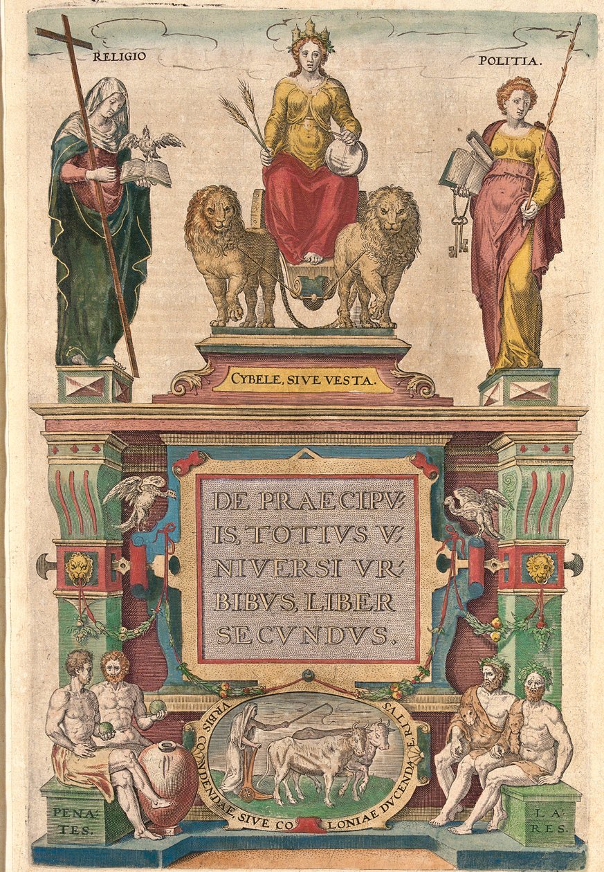 ブラウンとホーゲンベルク著『Civitates orbis terrarum』表紙 作： ゲオルクとホーゲンベルク フランツ (1535-90) ブラウン