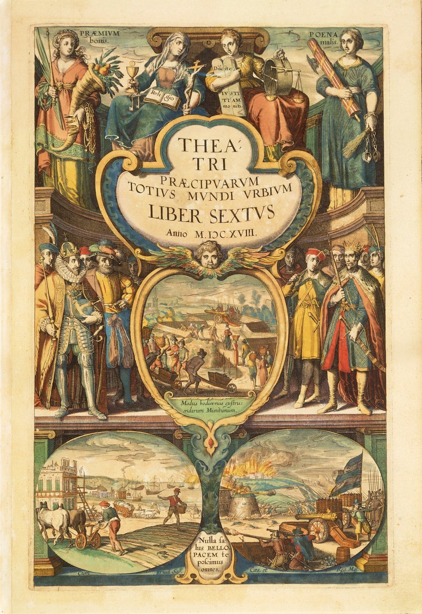 ゲオルグ・ブラウンの『Civitates Orbis Terrarum』から第6巻の扉絵。 作： フラン