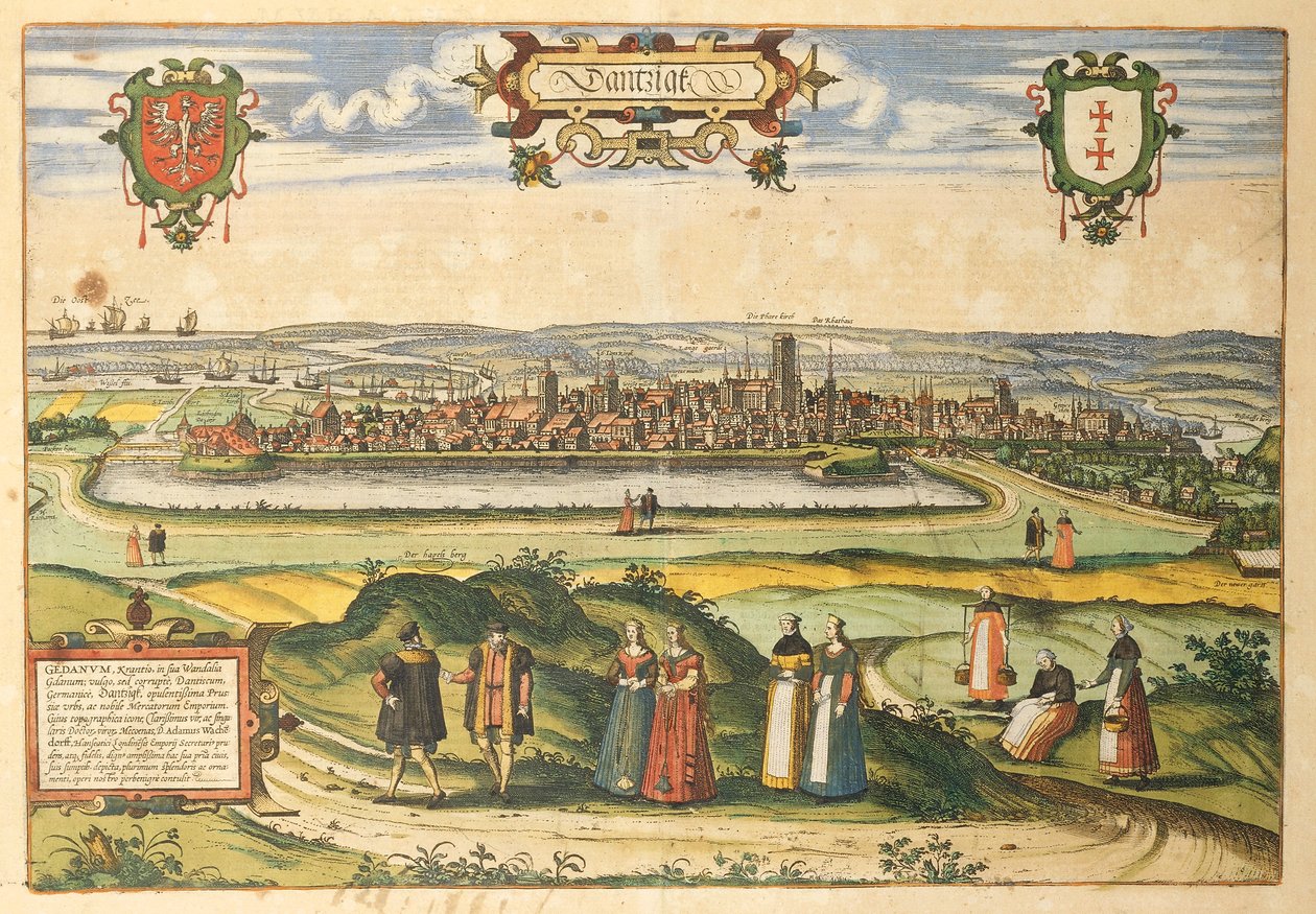ゲオルグ・ブラウンの「Civitates Orbis Terrarum」よりグダンスク 作： フラン