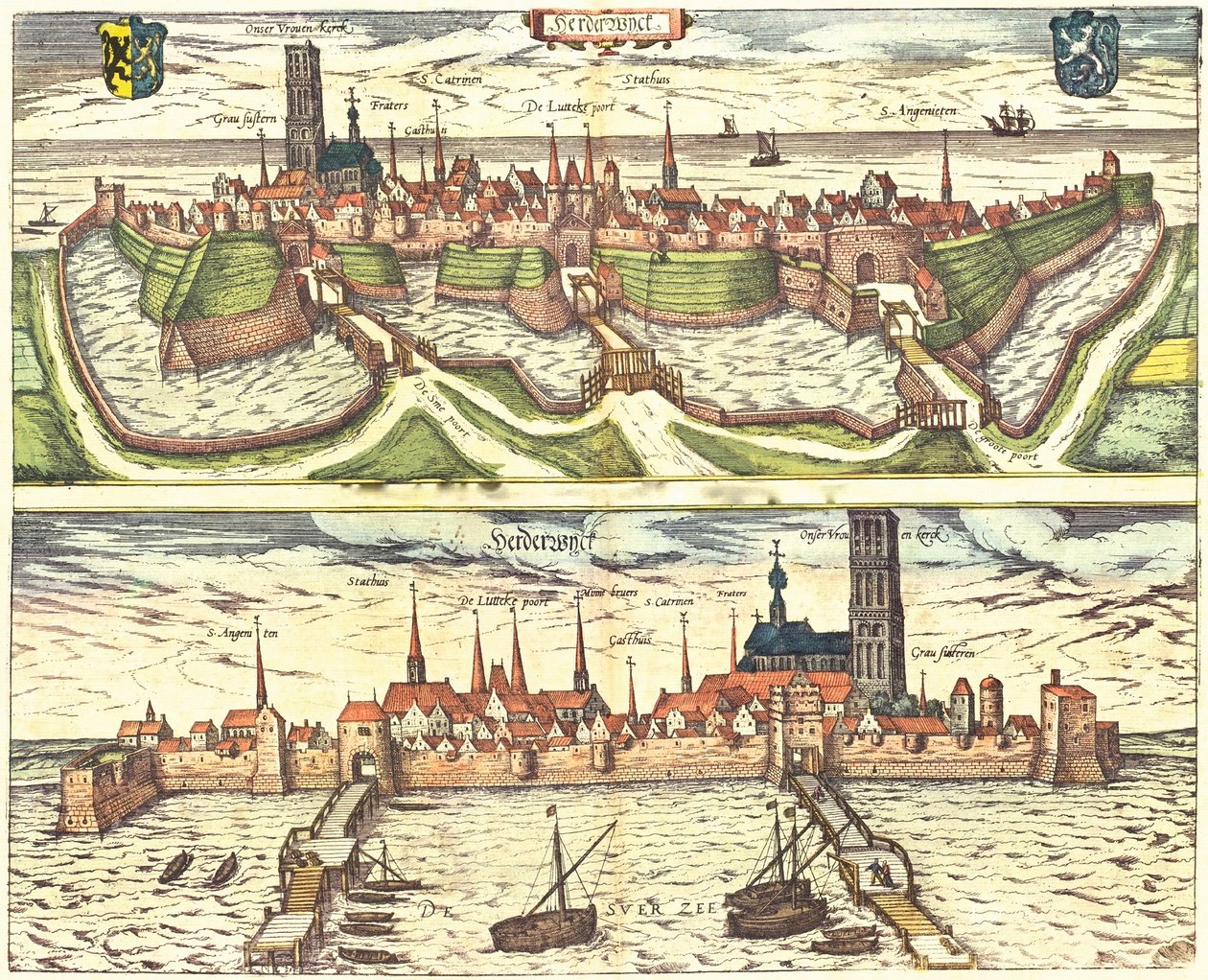 オランダ、オランダ、ハーダーヴァイク 作： ゲオルクとホーゲンベルク フランツ (1535-90) ブラウン
