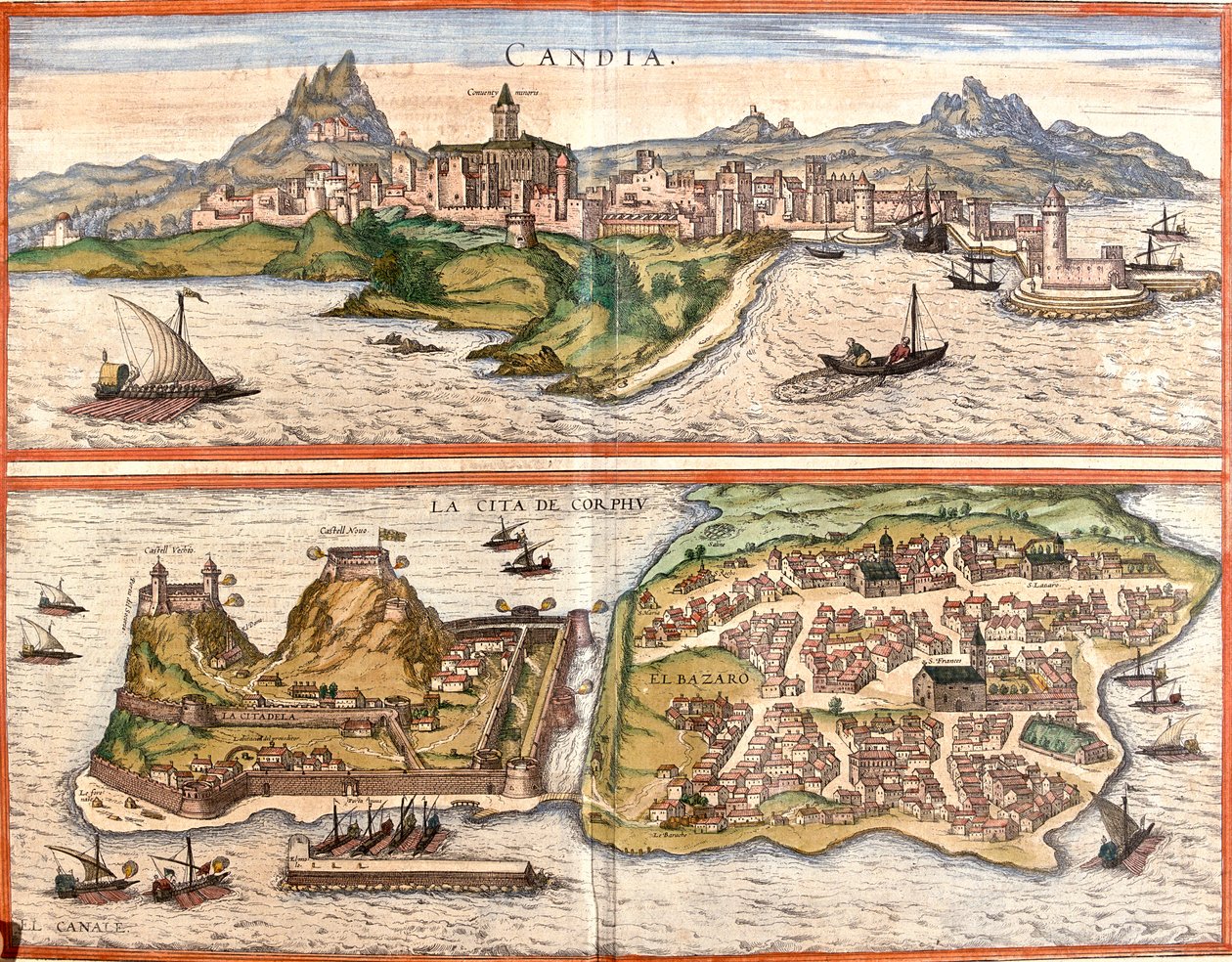 ギリシャ、コルフ島、イラクリオン 作： ゲオルクとホーゲンベルク フランツ (1535-90) ブラウン