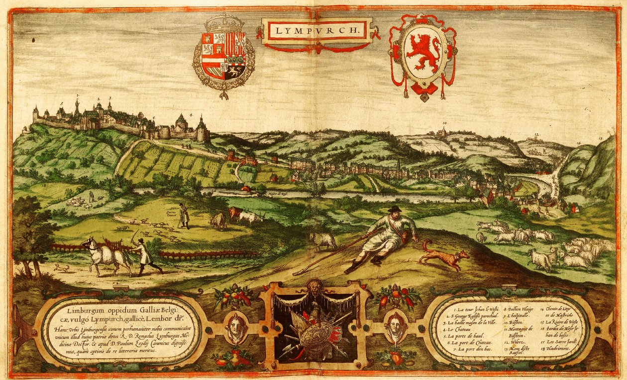 オランダ、リンブール 作： ゲオルクとホーゲンベルク フランツ (1535-90) ブラウン