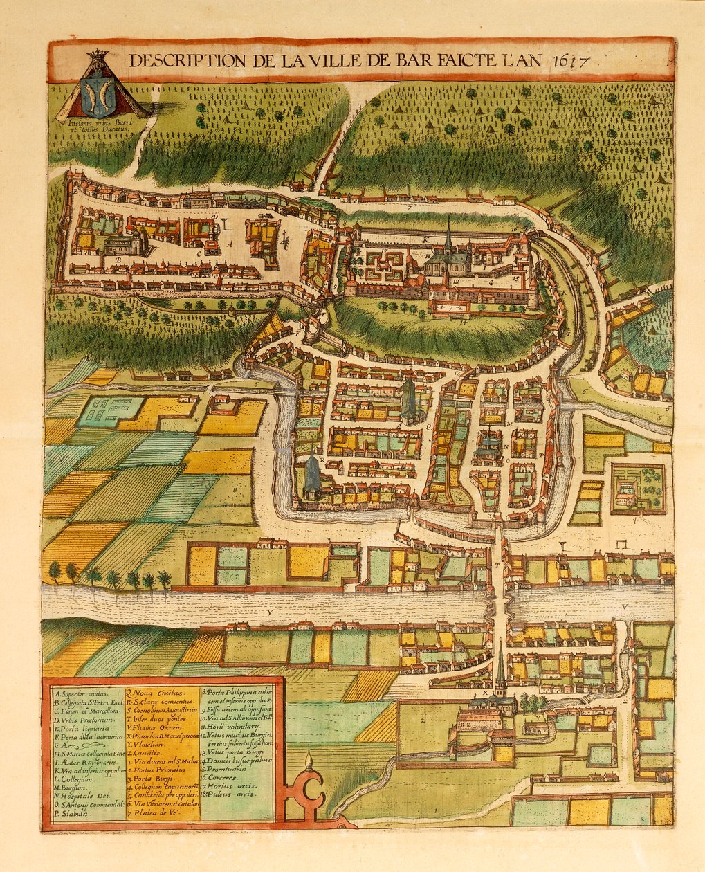 Georg BraunのCivitates Orbis TerrarumよりBar-Le-Ducの地図。 作： フラン