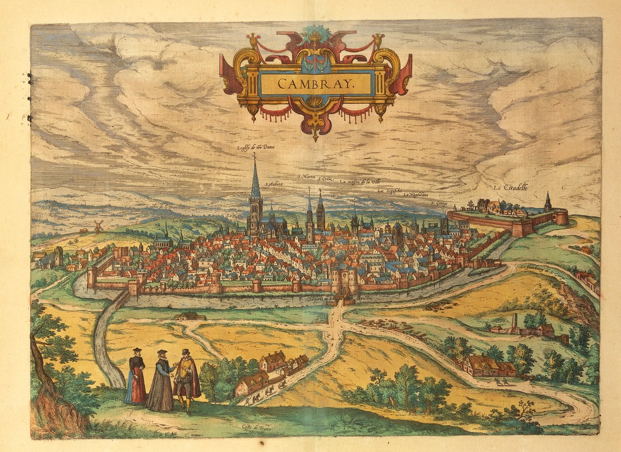 ゲオルグ・ブラウンの「Civitates Orbis Terrarum」に掲載されたカンブレーの地図 作： フラン