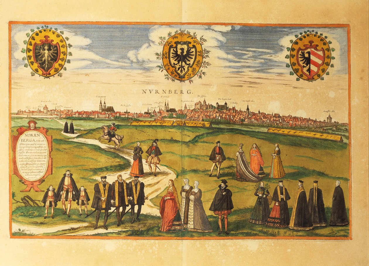 ゲオルグ・ブラウンの「Civitates Orbis Terrarum」よりニュルンベルクの地図 作： フラン