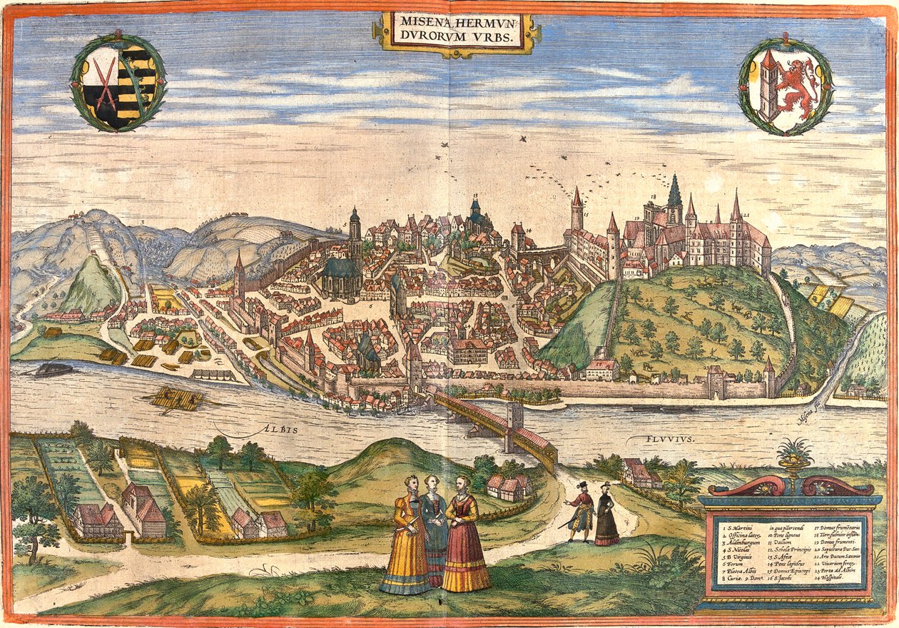 ドイツ、マイセン 作： ゲオルクとホーゲンベルク フランツ (1535-90) ブラウン