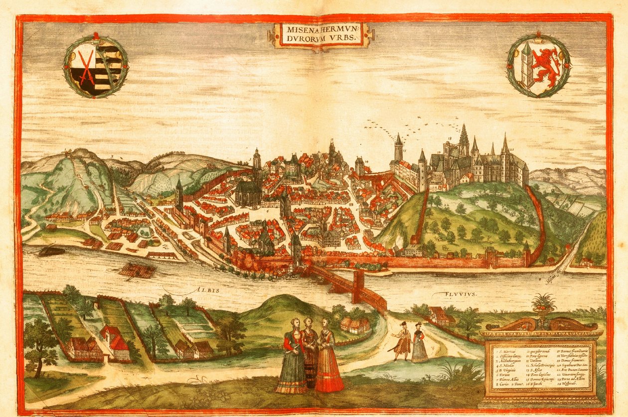 ドイツ、マイセン 作： ゲオルクとホーゲンベルク フランツ (1535-90) ブラウン