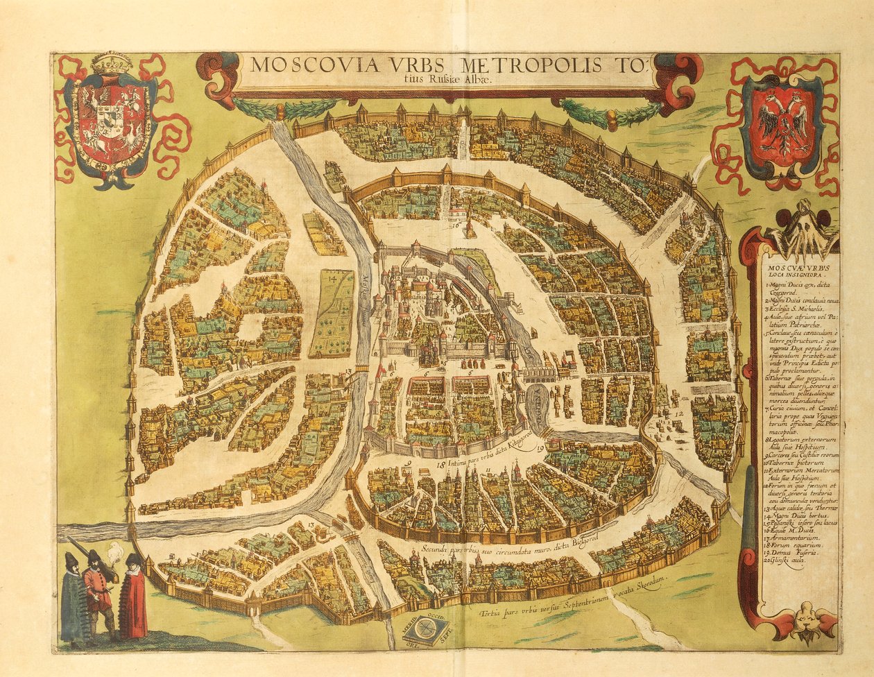 ゲオルグ・ブラウンの「Civitates Orbis Terrarum」からのモスクワ 作： フラン