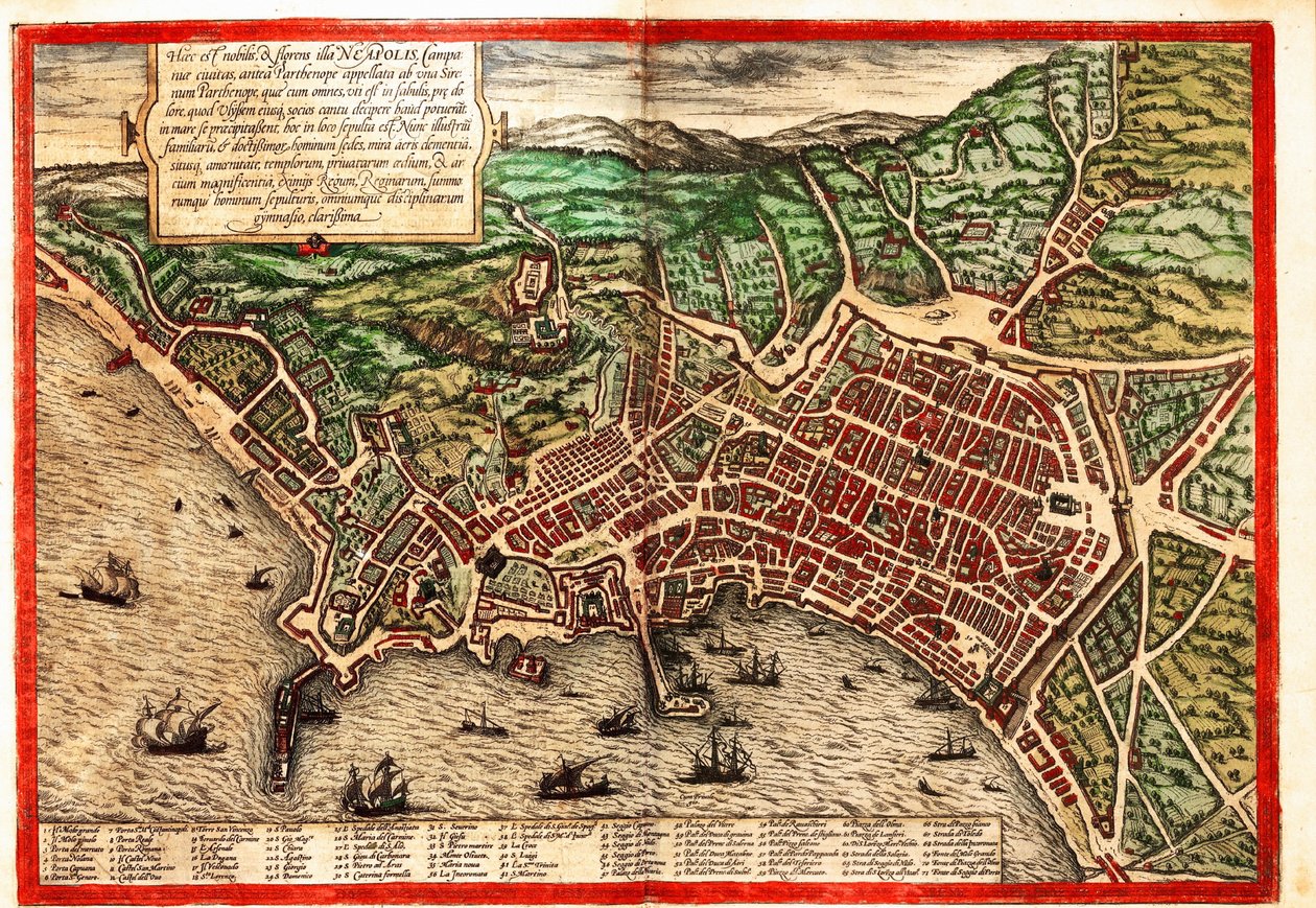 イタリア、ナポリ 作： ゲオルクとホーゲンベルク フランツ (1535-90) ブラウン
