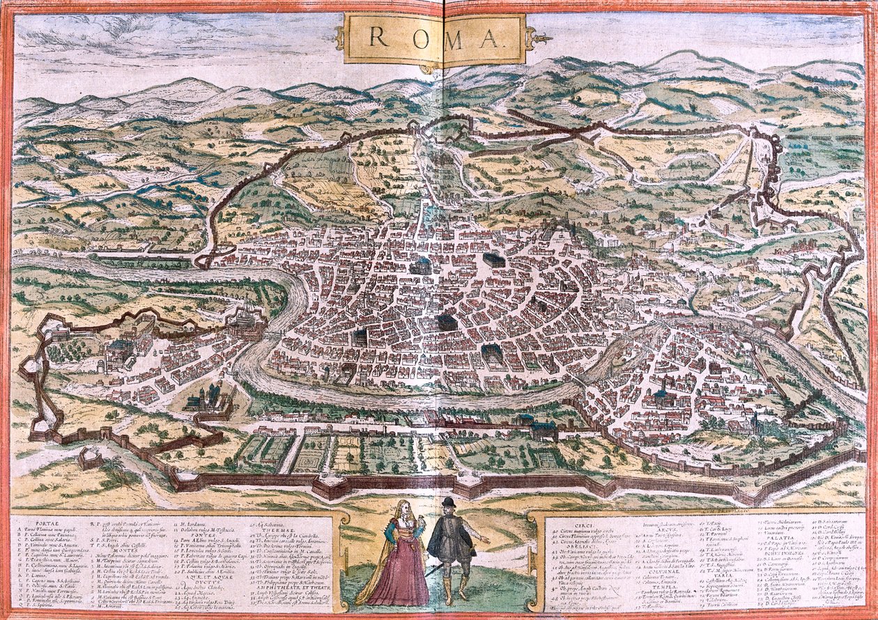 イタリア、ローマ 作： ゲオルクとホーゲンベルク フランツ (1535-90) ブラウン