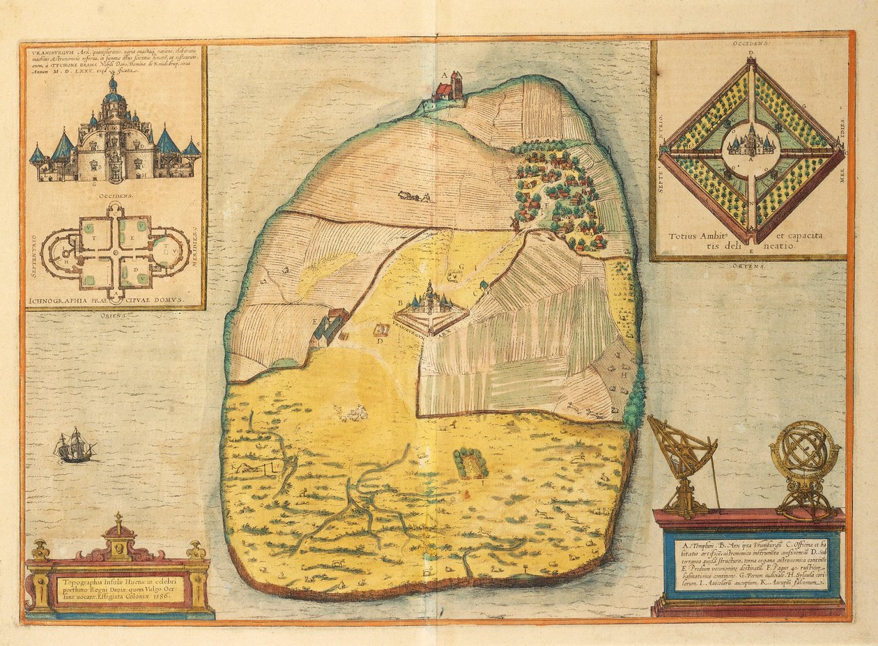 ゲオルグ・ブラウンの「Civitates Orbis Terrarum」より「ウラニエンボーグ」。 作： フラン