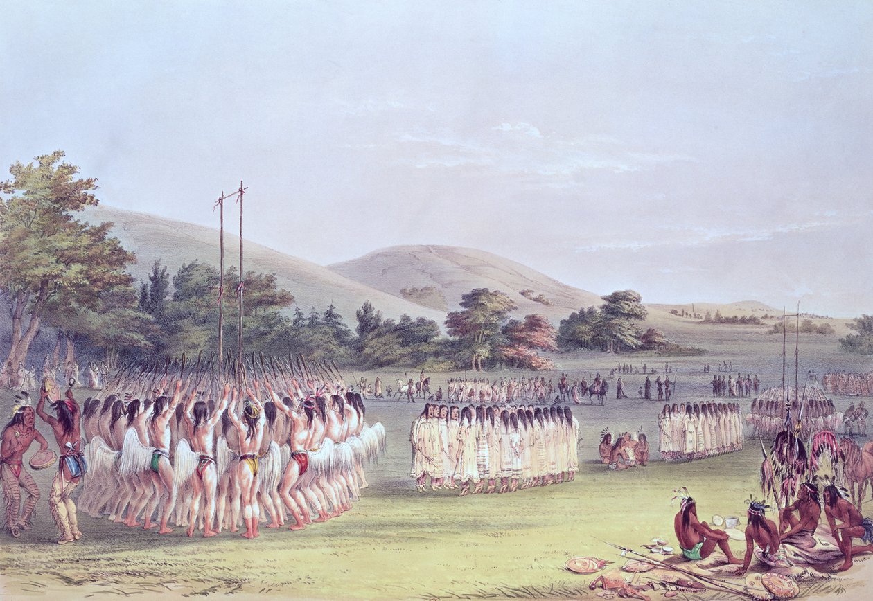 チョクトーボールプレイダンス、1834-35 作： ジョージ・カトリン