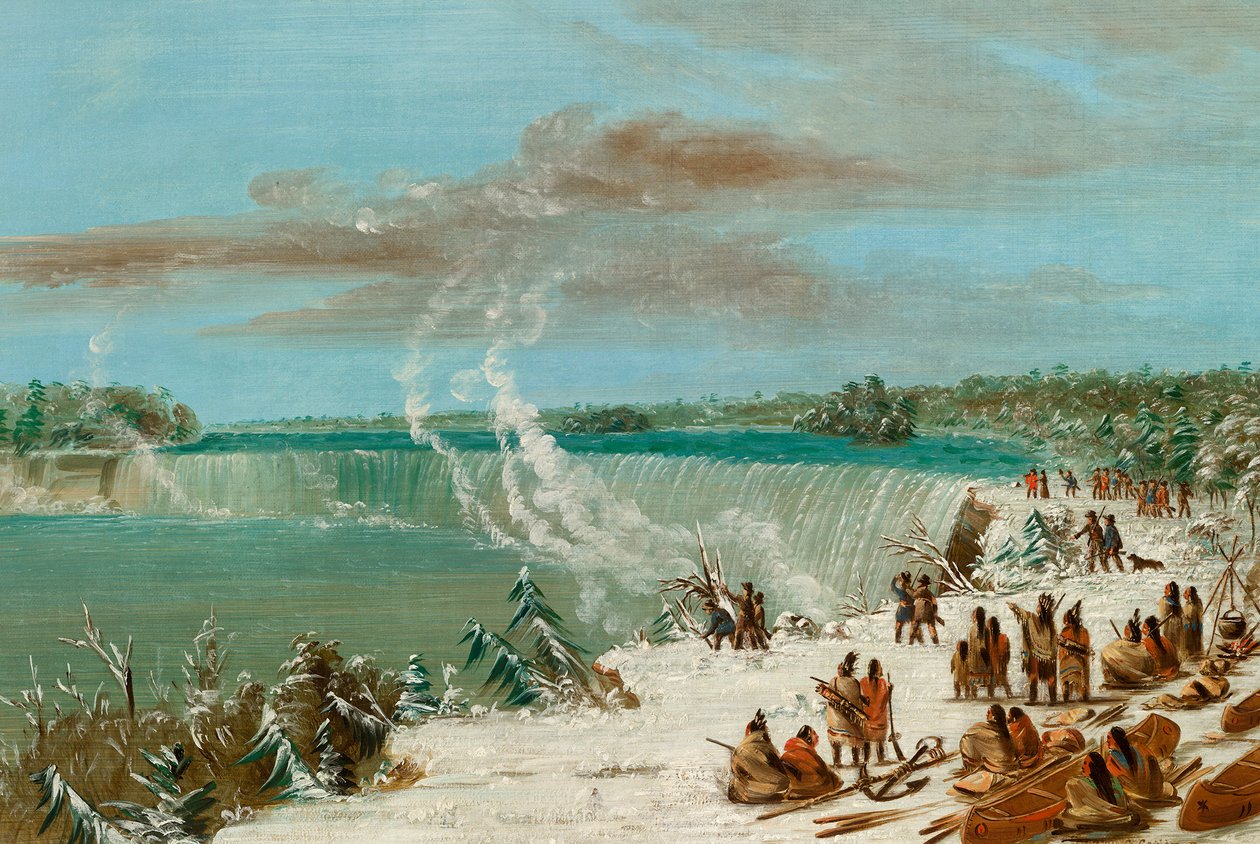 テーブルロックのナイアガラの滝周辺のポーテージ、1847〜48年 作： ジョージ・カトリン