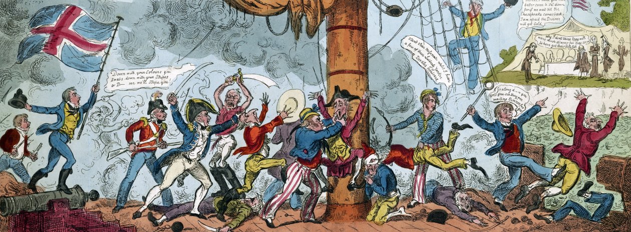 1813年イギリスの搭乗党を描いた漫画 作： ジョージ・クルクシャンク