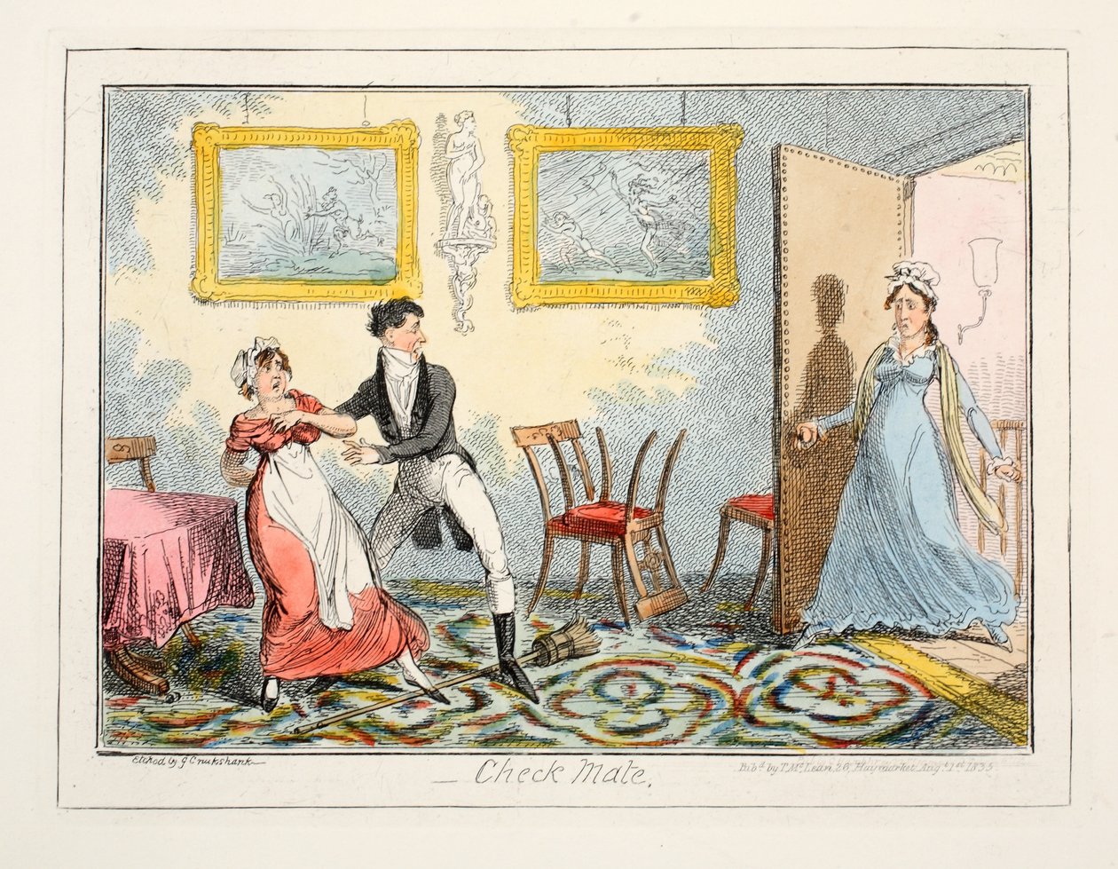 チェックメイト、1835（手塗りの彫刻） 作： ジョージ・クルクシャンク