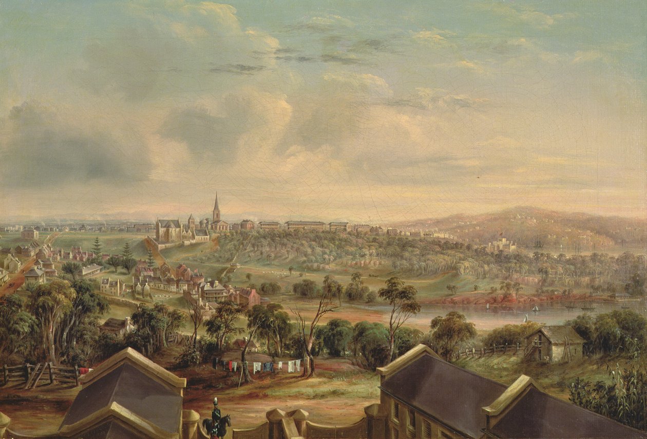 1849年のウールルームールーからのシドニー（ボード） 作： ジョージ・エドワード・ピーコック
