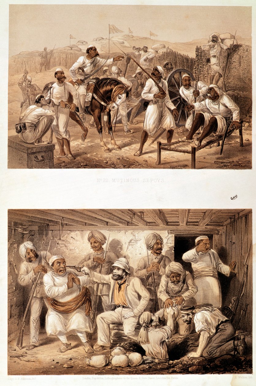 1857年のインドの反乱の2つのシーン 作： ジョージ・フランクリン・アトキンソン