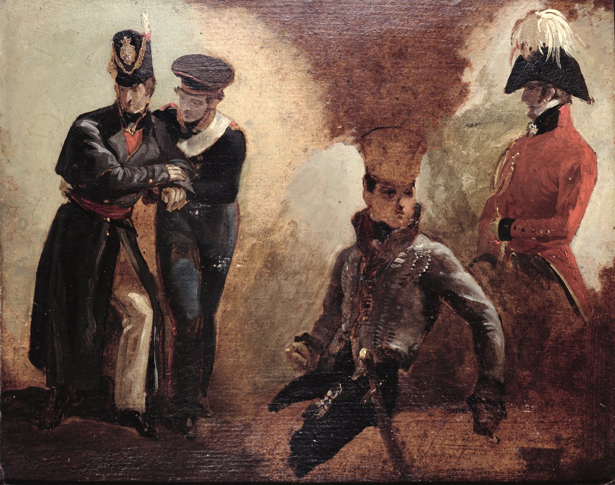 コールドストリーム警備隊士官と軍の肖像画の研究、1815 作： ジョージ・ジョーンズ