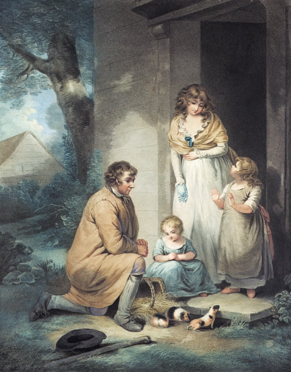 Thomas Gaugain（1748-1812）によって刻まれたモルモット、パブ。 Tフィリップ、1796年（点描彫刻）（125547のペア） 作： ジョージ・モーランド