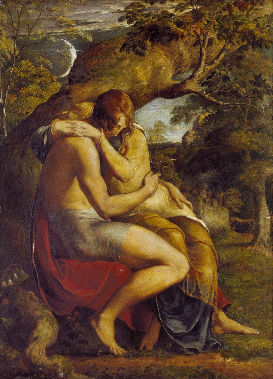 分離の前夜、1830年（パネルに油彩と水彩画） 作： ジョージ・リッチモンド