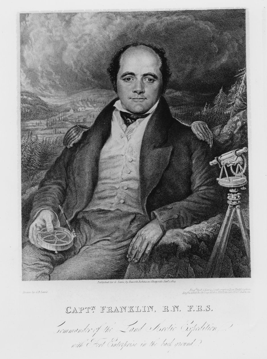 フレデリッククリスチャンルイス（1779-56）1824によって彫刻されたキャプテンジョンフランクリン（1786-1847）の肖像画 作： ジョージロバートルイス