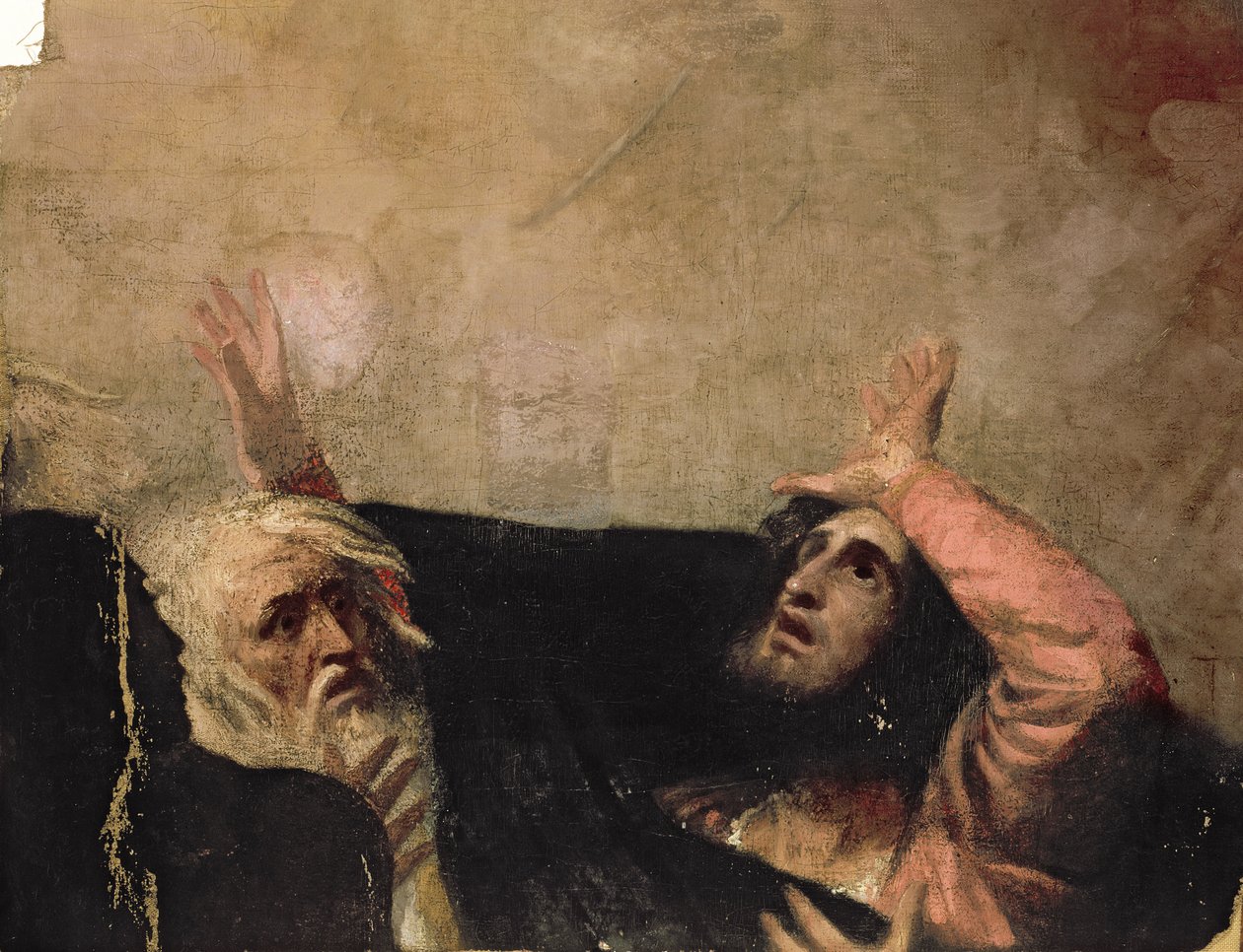 ナポリの王アロンソともう一人の人物、「テンペスト」の断片、1790年頃 作： ジョージ・ロムニー