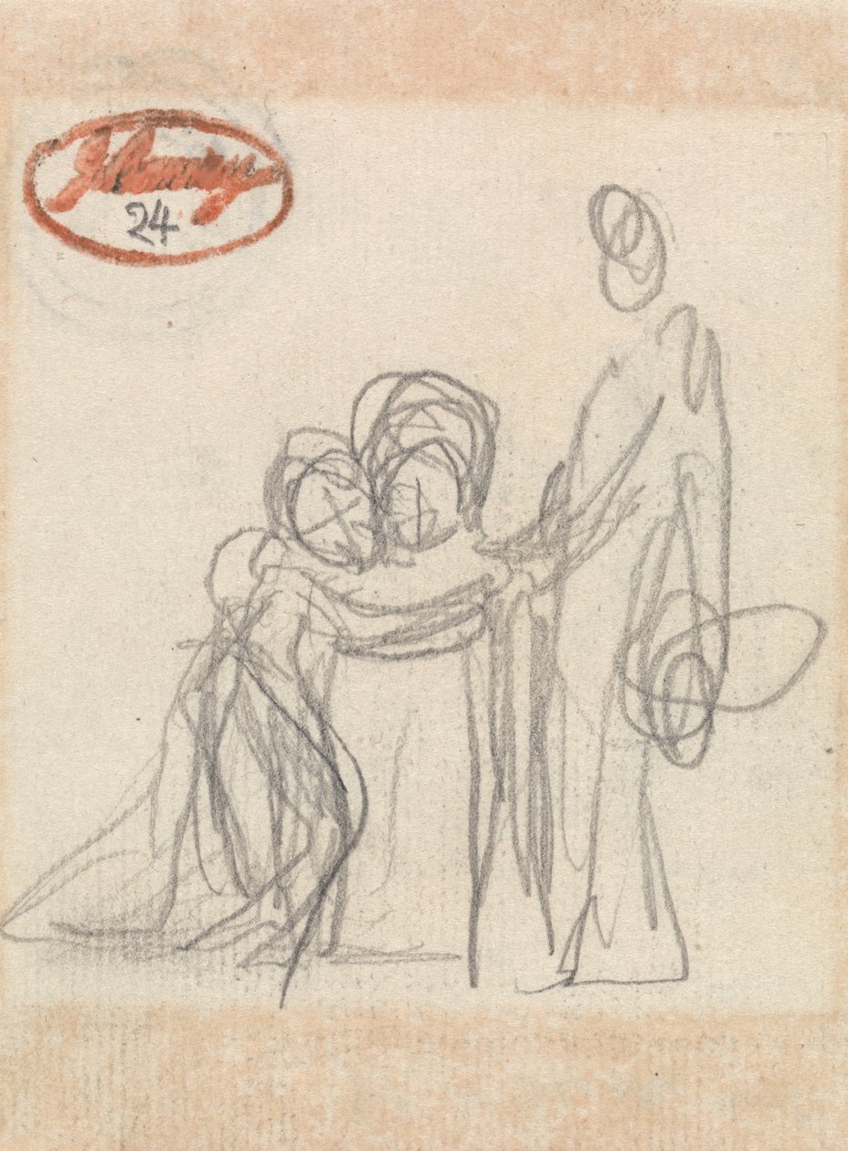 2人の子供と立っている図 作： ジョージ・ロムニー