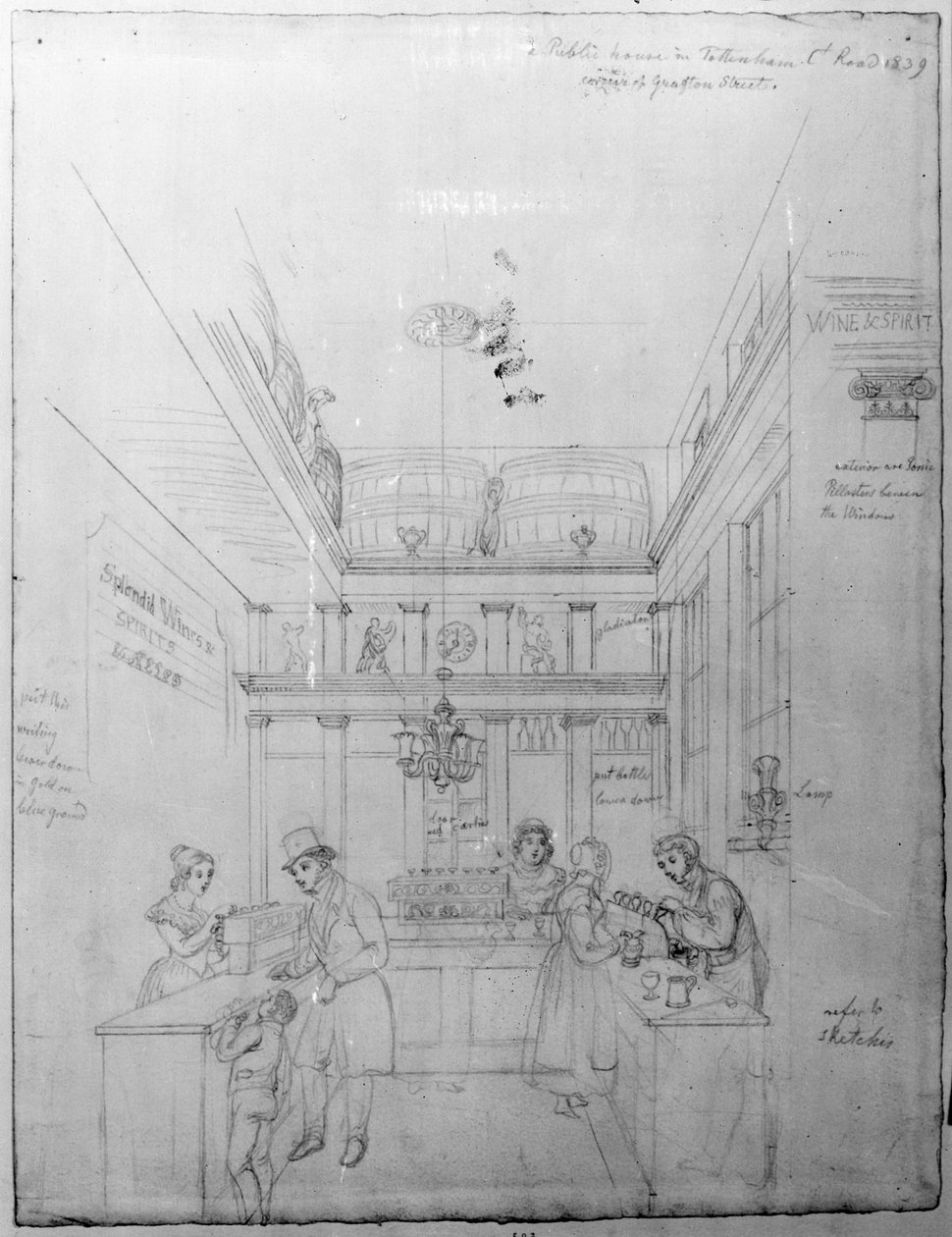 ロンドンの酒屋、1839 作： ジョージ・スナー・シャープ