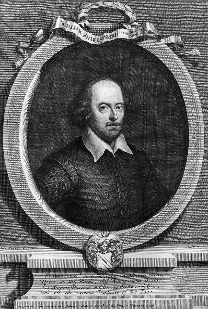 ウィリアム・シェイクスピアの肖像（1564-1616）1719 作： ジョージ・バーチュー