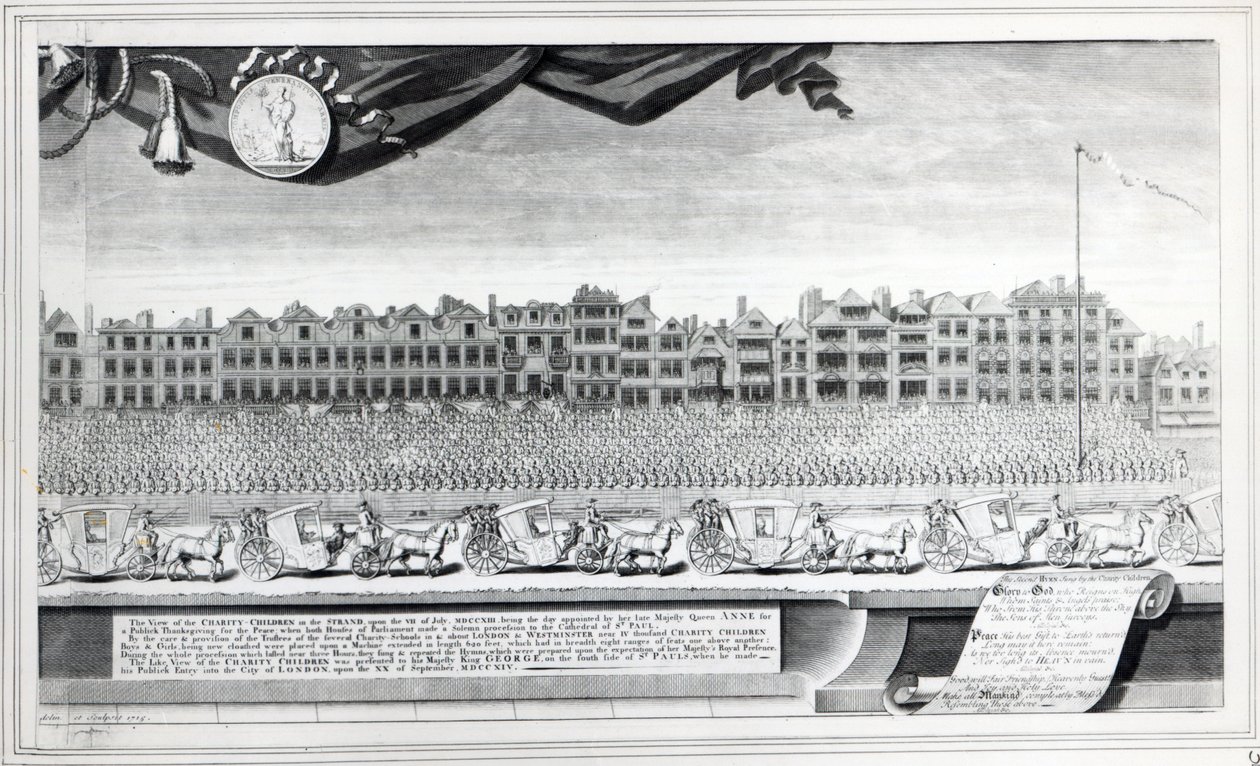 1713年7月7日、1715年に作られた版画 作： ジョージ・バーチュー
