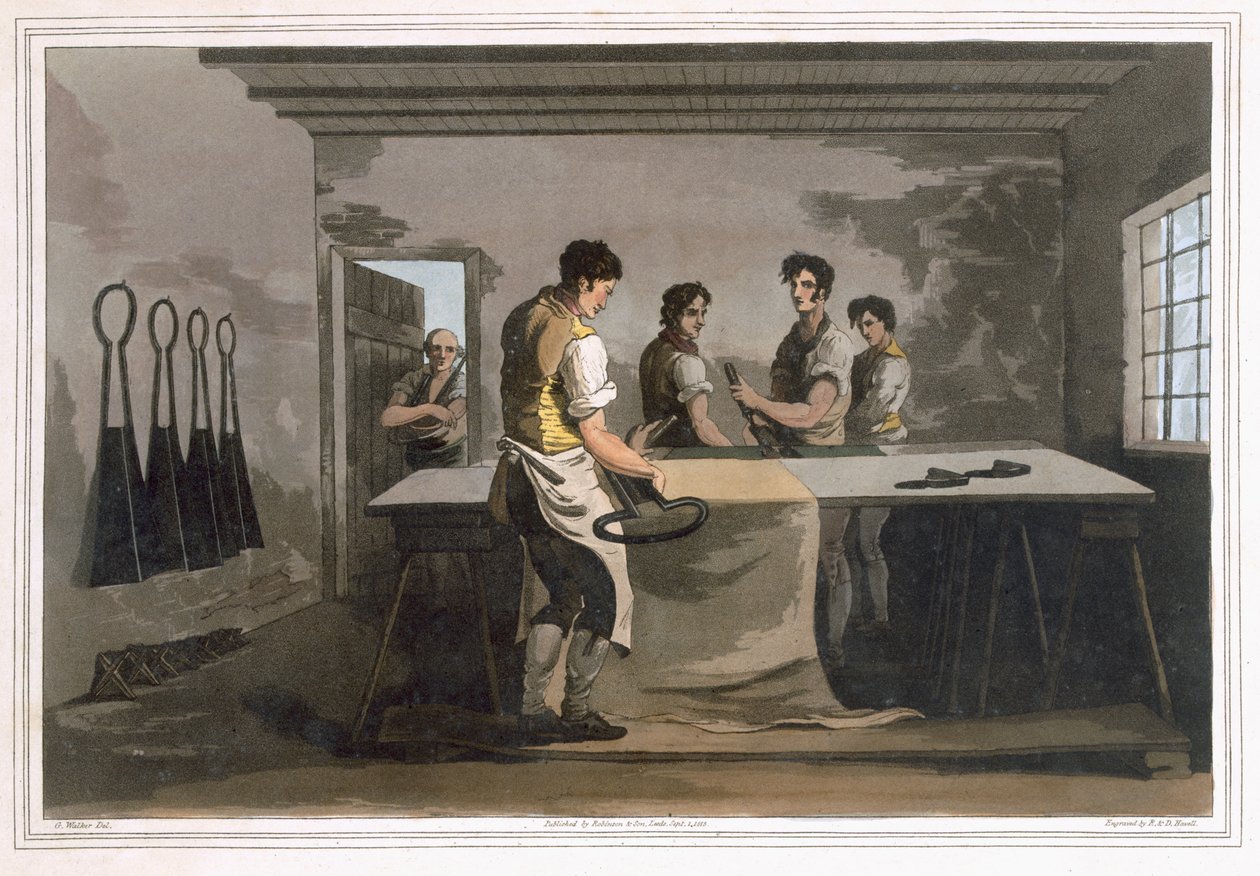クロスドレッサー、ロバートハヴェル（1769-1832）、1814年に刻まれた「ヨークシャーの衣装」から 作： ジョージ・ウォーカー