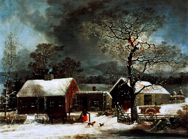 ニューヘイヴンの冬景色 1858年頃（カラーリトグラフ） 作： ジョージ（後）ダリー