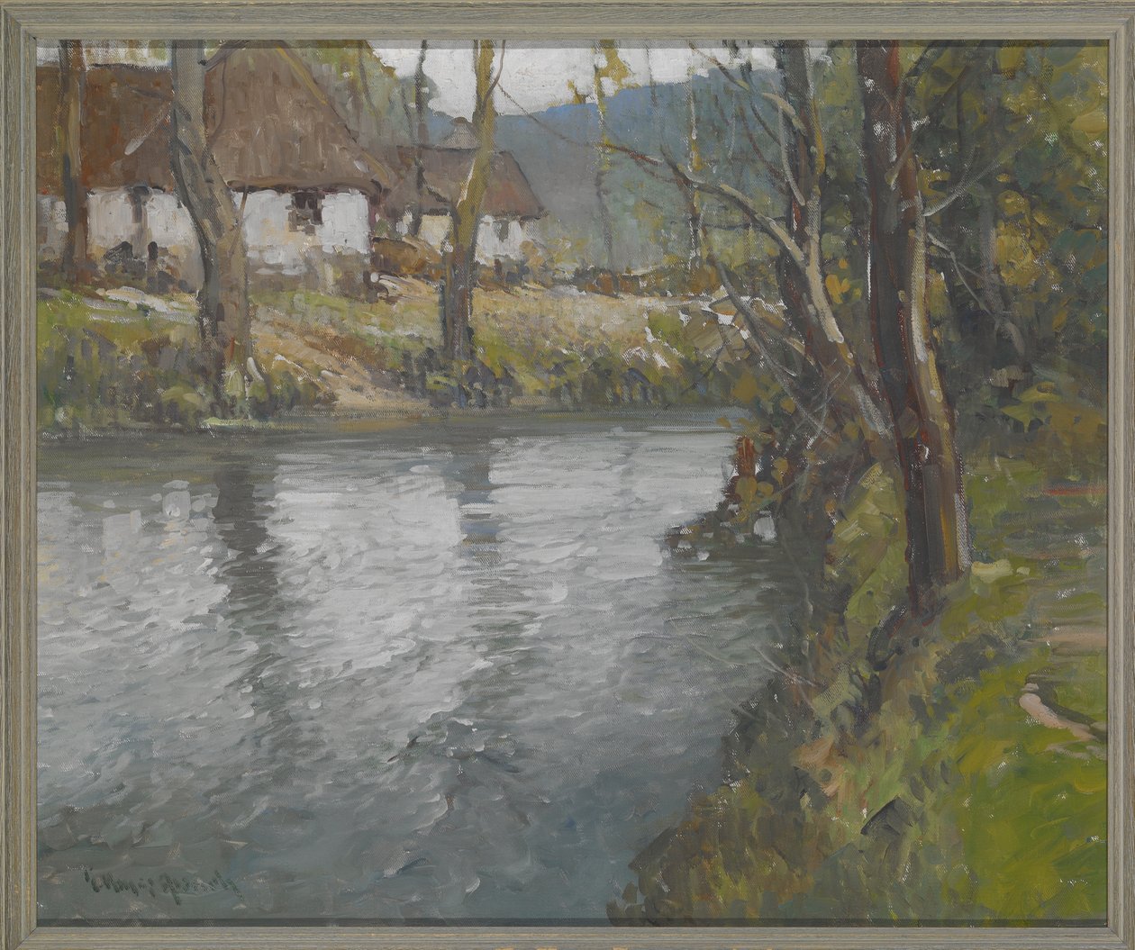 ノルマンディーの灰色の日、1910年頃（キャンバスに油彩） 作： ジョージ・エイムス・アルドリッチ