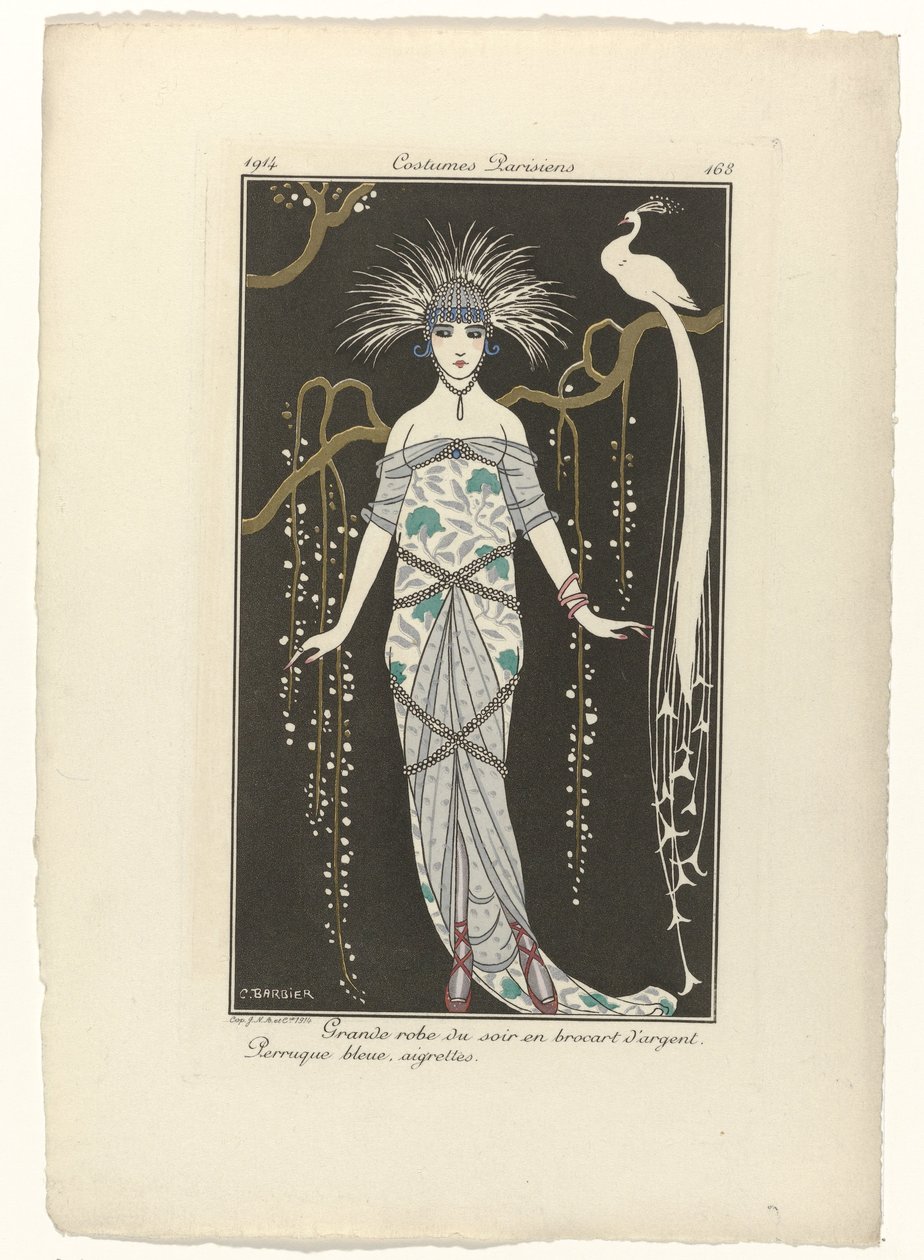 Journal des Dames et des Modes、パリの衣装、1914、No. 168: 大きなイブニング ドレス (...) 作： ジョージ・バーバー