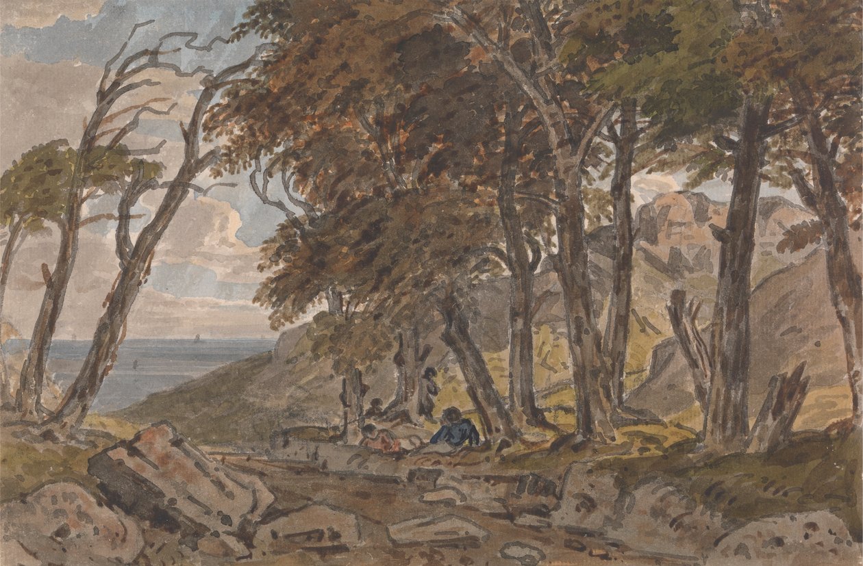 Figures on the Bank of a Wooded Lane, with Sea in Distance Left   1437922   ja       japanese Successfully Translated  Original: Characters from a German Production of Macbeth (one of six etchings) Translat: Characters from a German Production of Macbeth ( 作： ジョージ・バレット・ジュニア