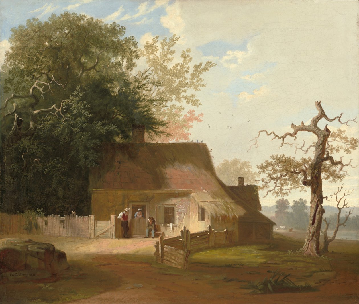 コテージの風景、1845年。 作： ジョージ・カレブ・ビンガム