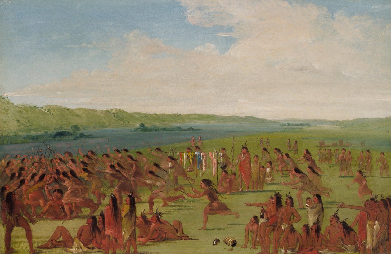 女性の舞踏会、プレイリー デュ シアン、1835 ～ 1836 年。 作： ジョージ・カトリン